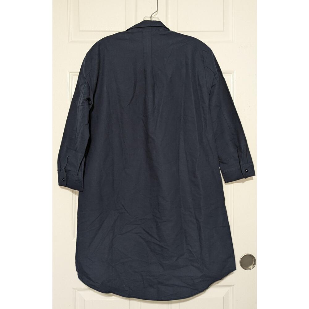 Tuckernuck Pomander Place Shirt Dress Womens XS Navy Cotton 3/4 Sleeve Shift New - Picture 7 of 16